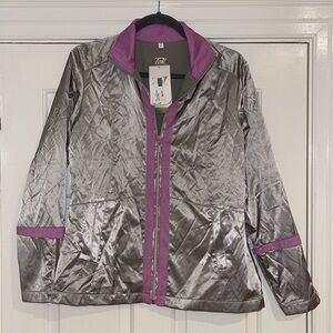 NWT Tail full zip woven performance jacket women’s medium lilac, silver